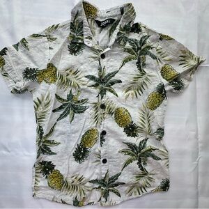 Jogal short sleeve button up palm trees‎ & pineapples boys 10